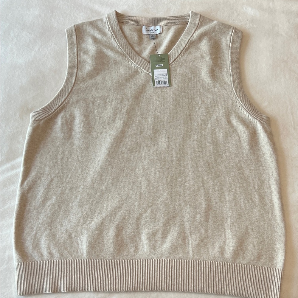 Goodfellow & Co Sleeveless V-Neck Sweater Vest - Beige